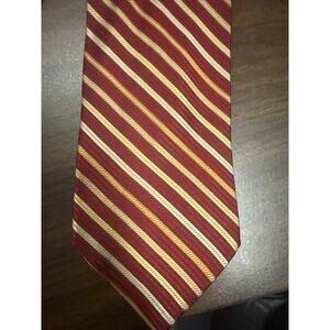 Brooks Brothers Red w/Black & Gold‎ Stripe 100% Silk Necktie.  NWOT